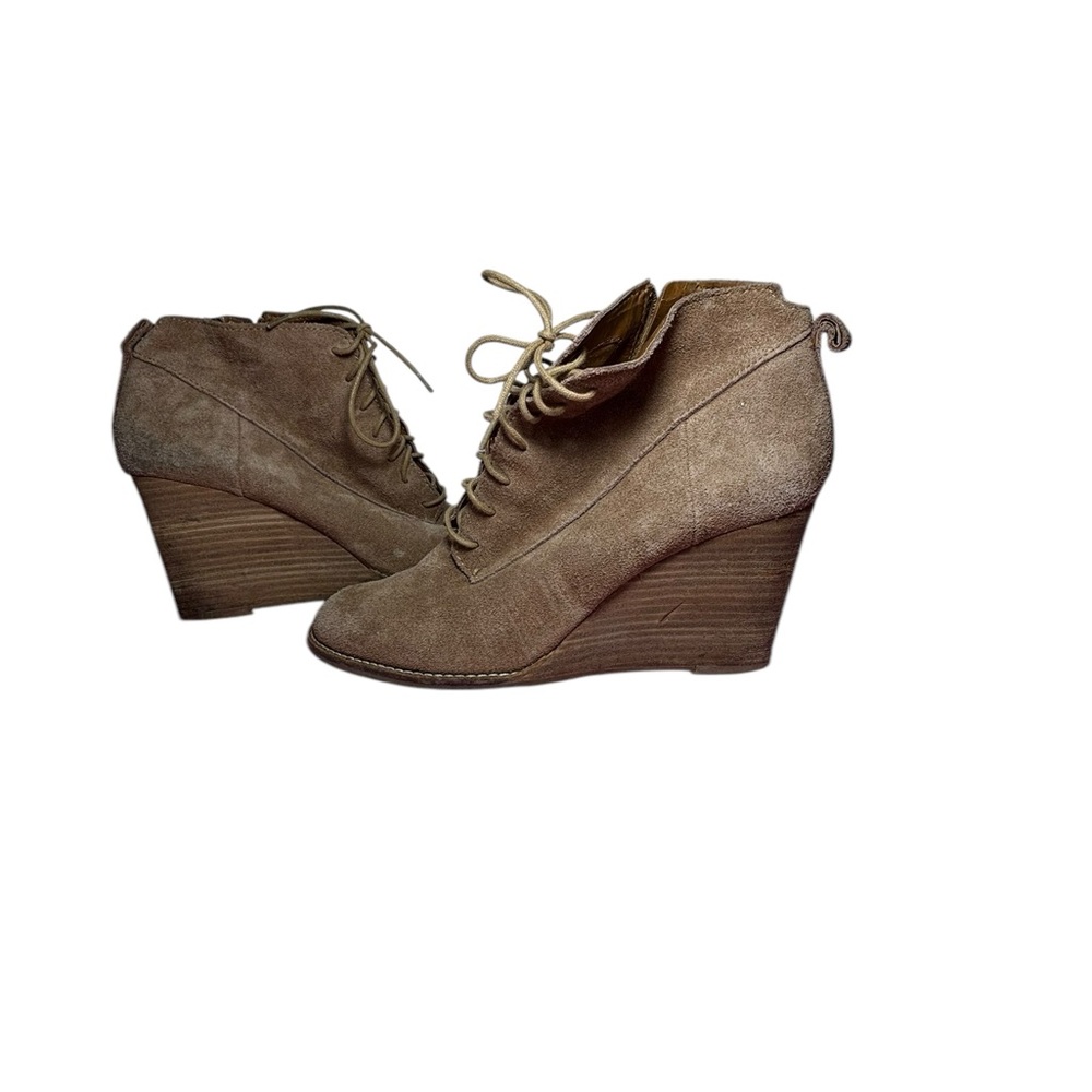 Women's Tan Wedge Ankle Boots